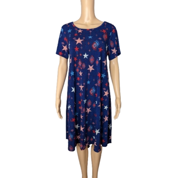 LuLaRoe Patriotic American Dreams Carly Hi-Lo Dress S - Picture 1 of 7